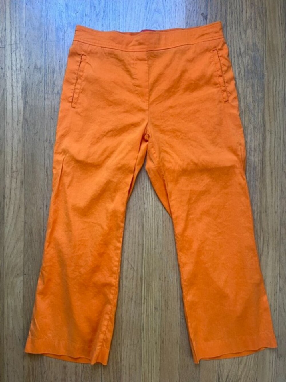 Anthropologie Cartonnier Orange Linen Blend Wide Leg Pull On Pants | Size Small